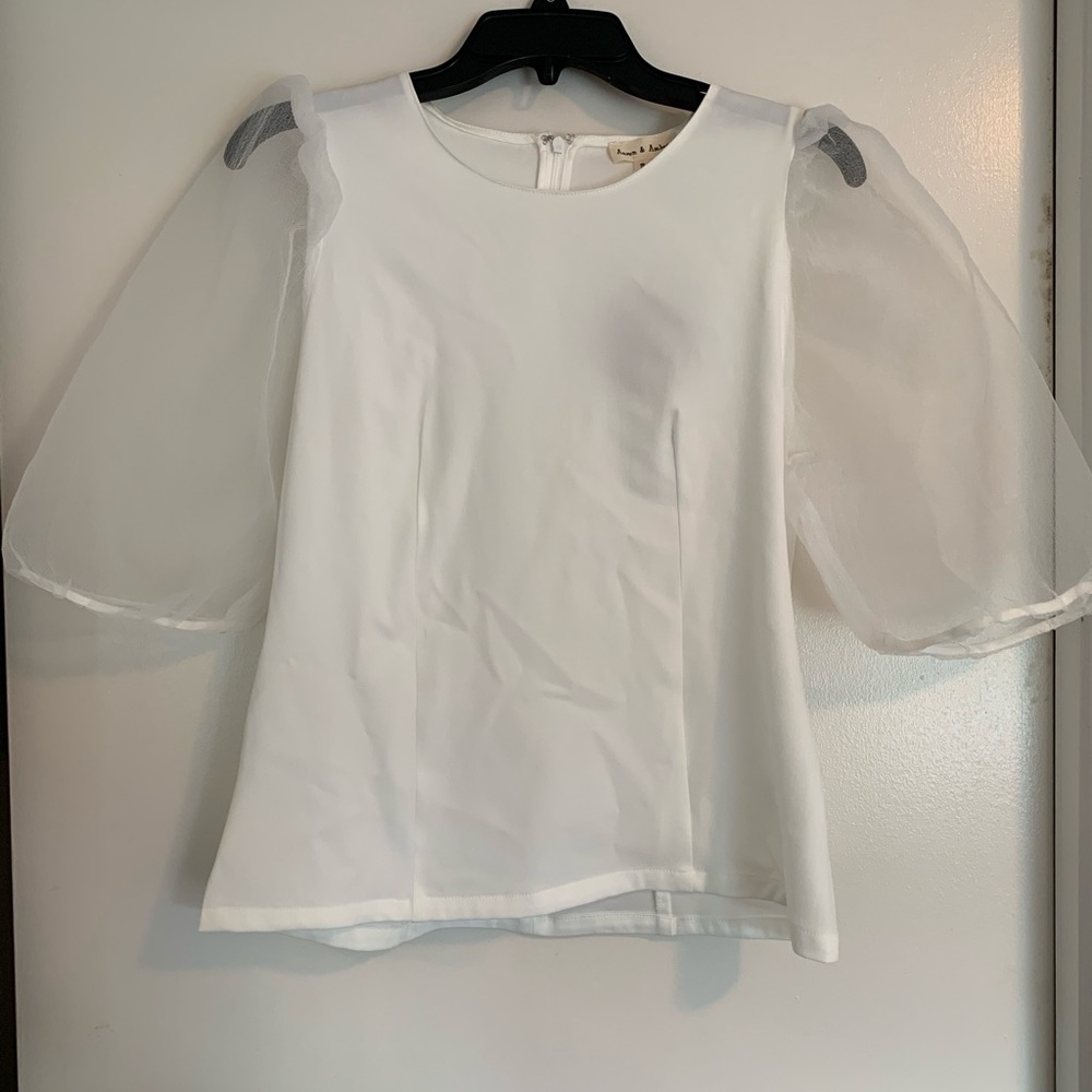 Small White Boutique Blouse with Puffy Sleeves